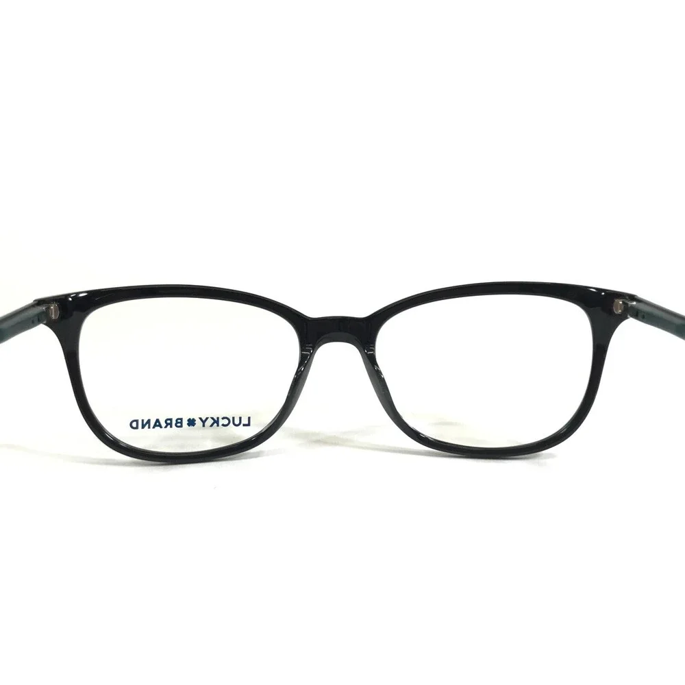 Lucky Brand Eyeglasses Frames D221 BLACK Green Cat Eye Full Rim 52-17-140